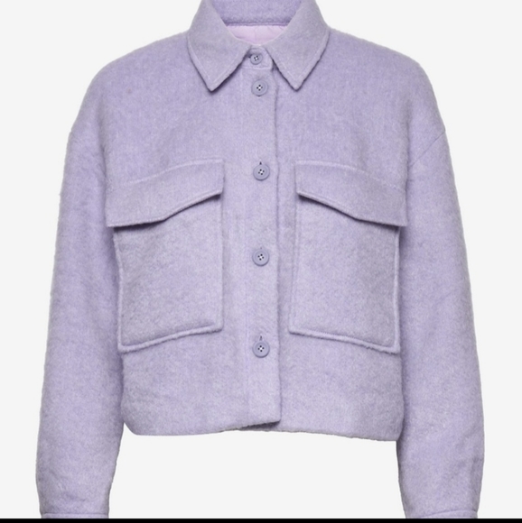 .Object Orchid Bloom Boxy Fit Purple Shacket Jacket Medium - Picture 2 of 16